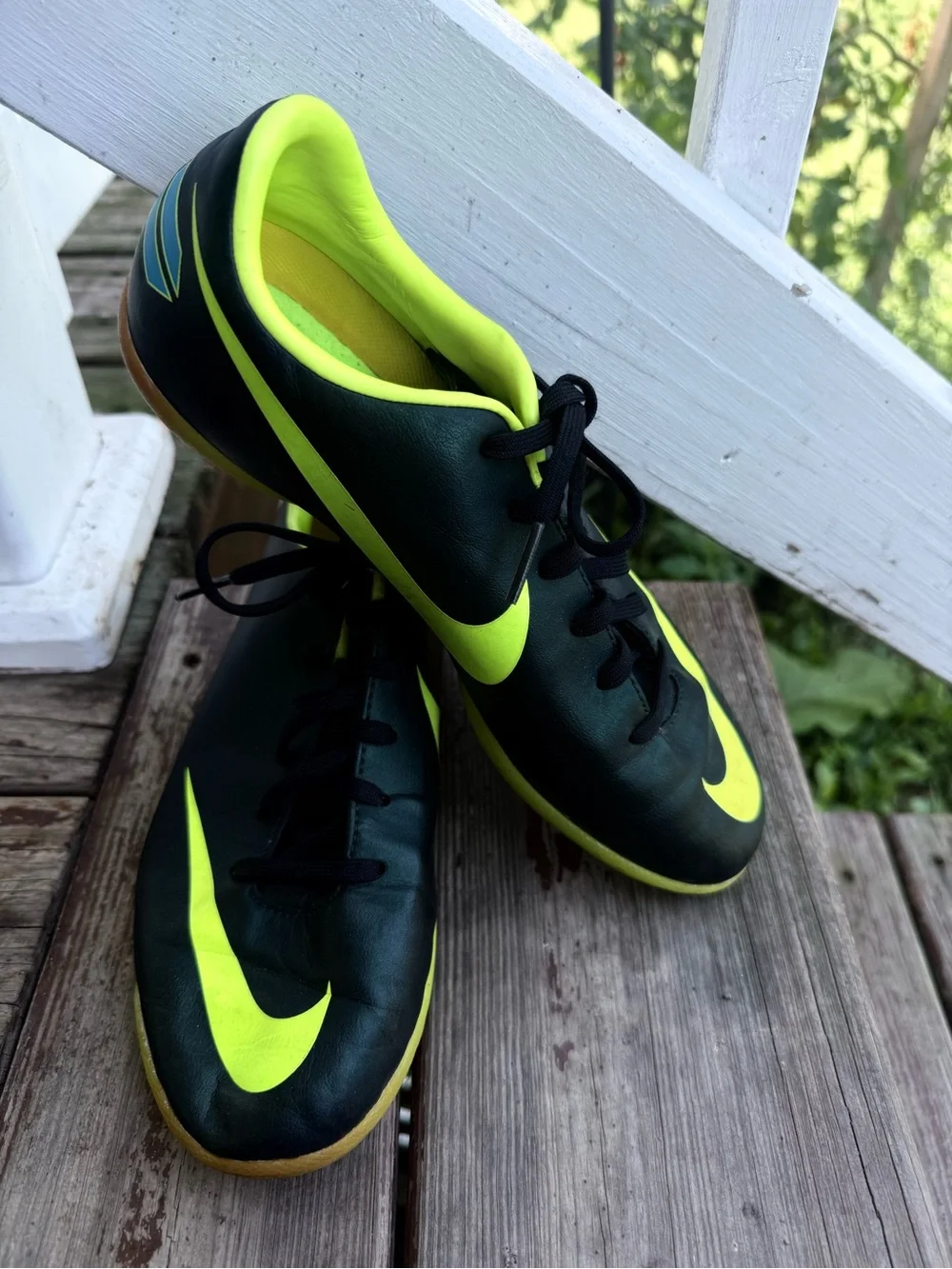 Nike Mercurial Black & Volt Athletic Indoor Soccer Shoes